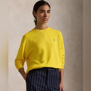 Polo Ralph Lauren Fleece Crewneck Pullover Sweatshirt Size XS NWT $145 Yellow